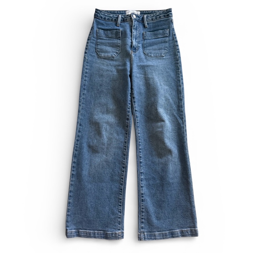 Just Black Denim Patch Pocket Wide Leg Jeans